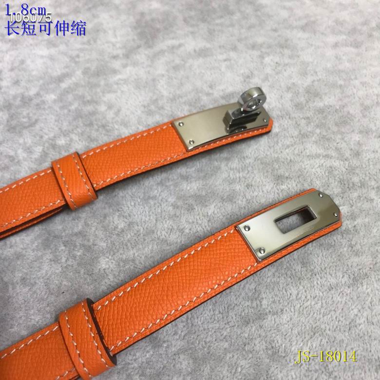 Orange Adjustable Leather Belt 18MM