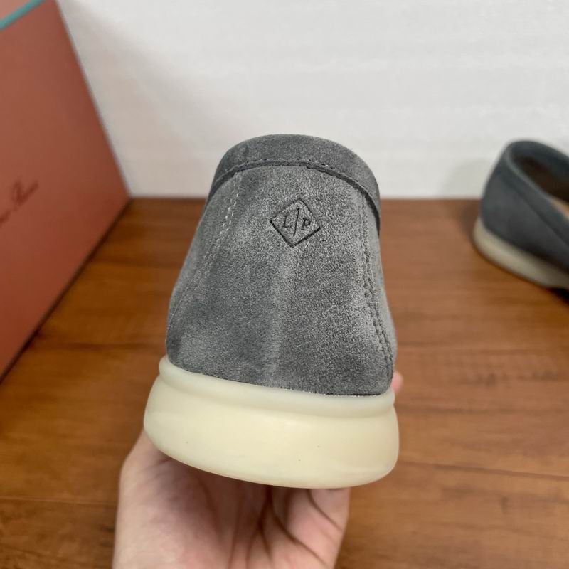 Gray Suede Slip-On Loafers