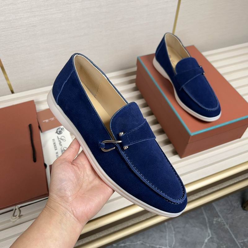 Classic Dark Blue Suede Loafers