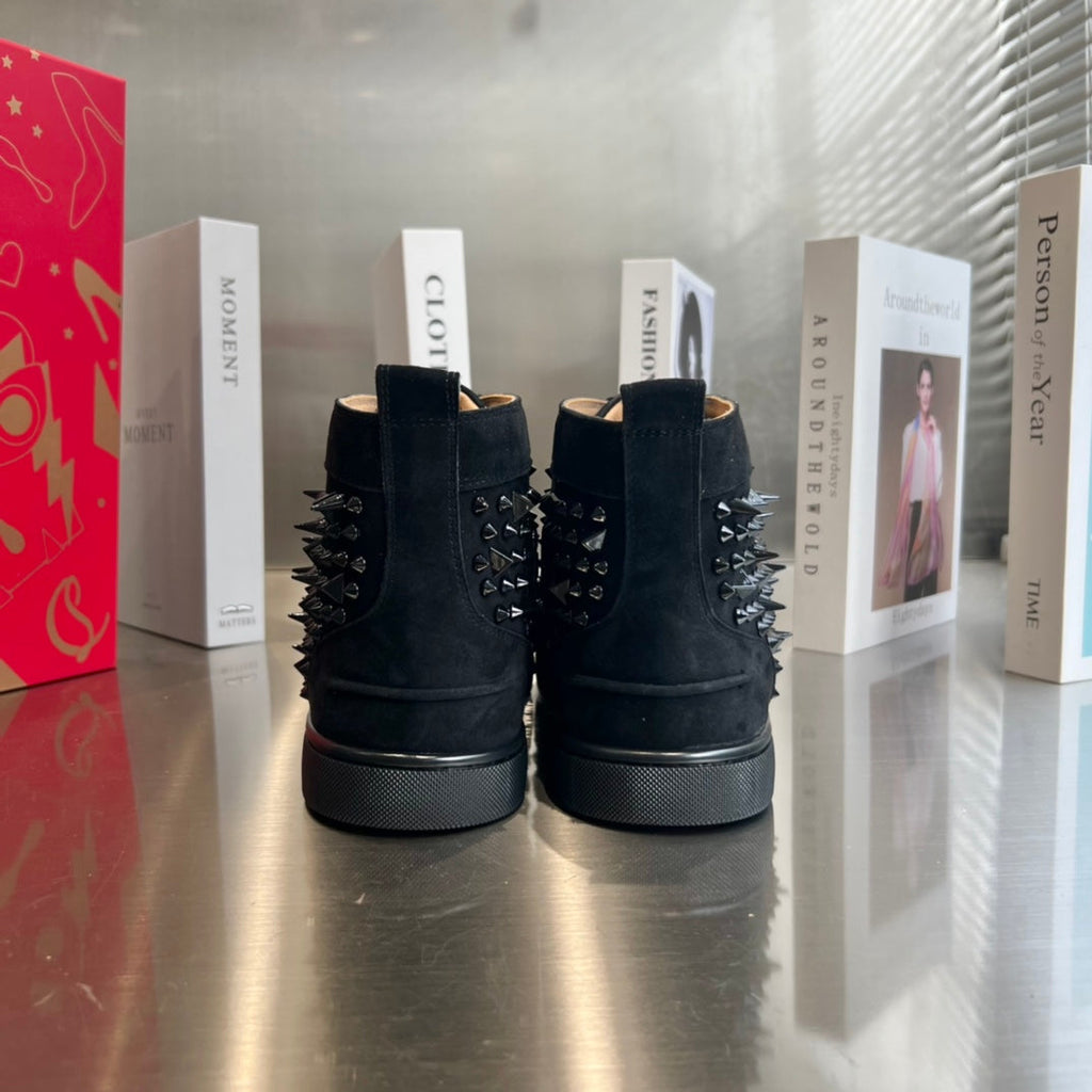 High-Top Black Studded Sheep King Sneakers