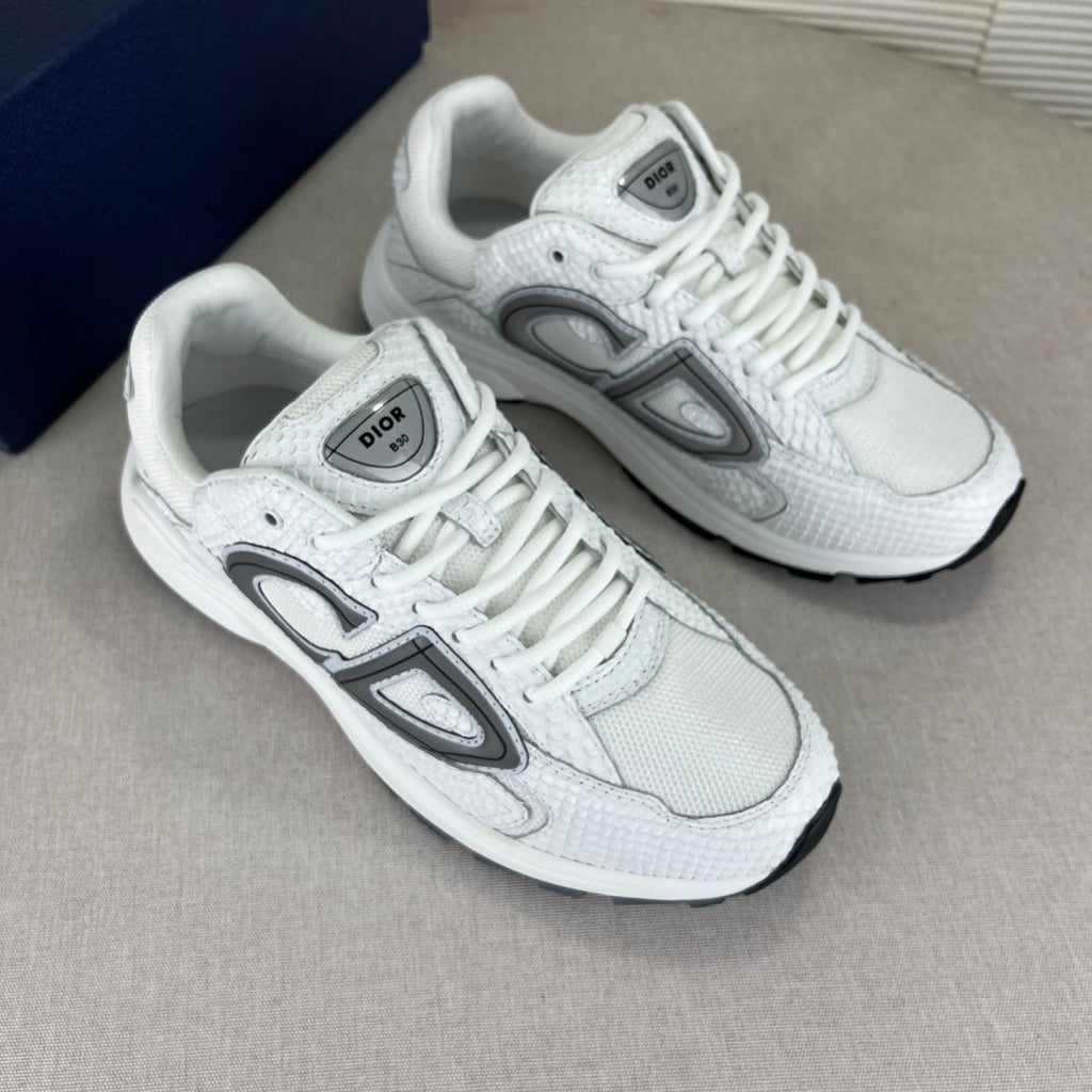 B30 Inspired Sneakers – White Snake Leather