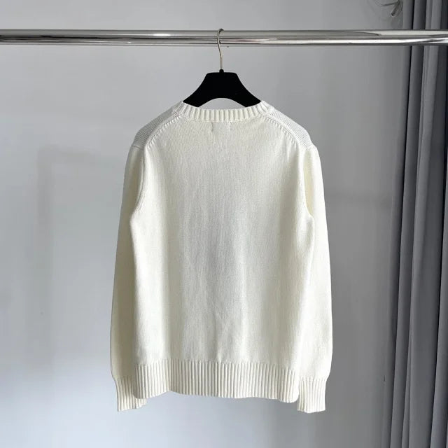 Cream Blazer Bear Knit Sweater